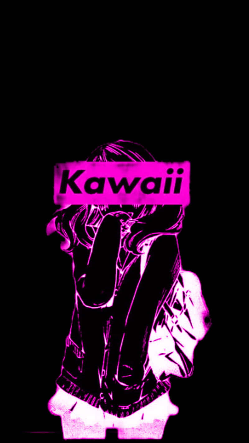 Kawaii Pink Black Girly Aesthetic Wallpaper