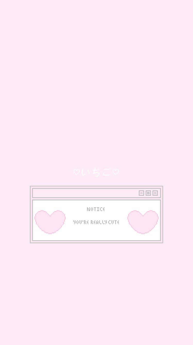 Kawaii Pink Notice Popup Aesthetic.jpg Wallpaper