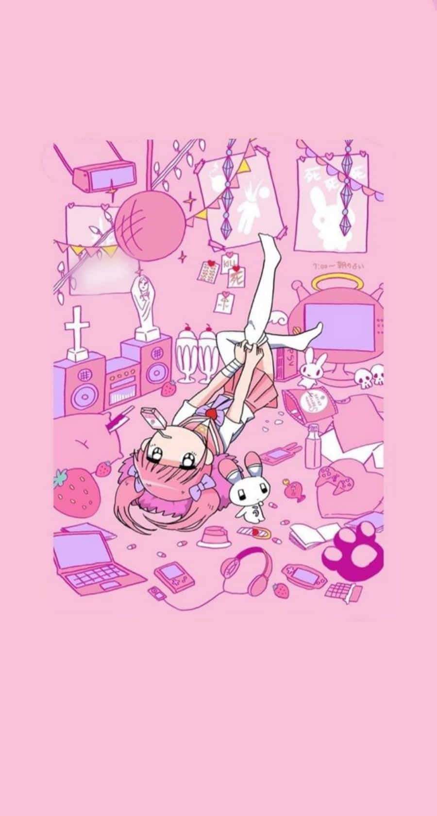 Kawaii Pink Room Aesthetic Wallpaper