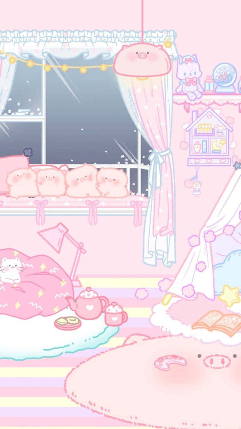 Kawaii Pink Room Aesthetic Wallpaper