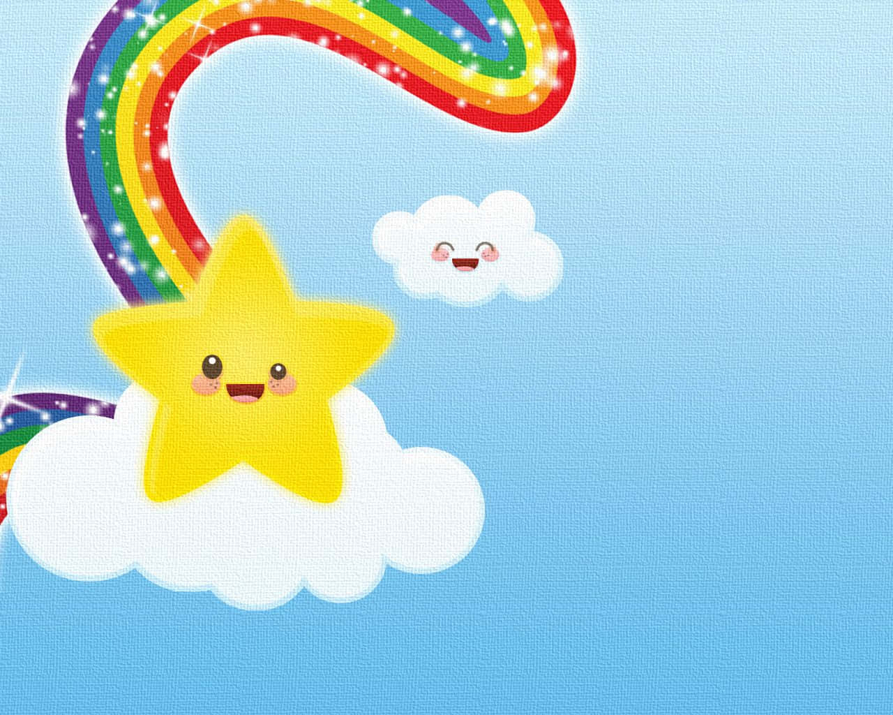 Kawaii Rainbow Over A Pastel Sky Wallpaper