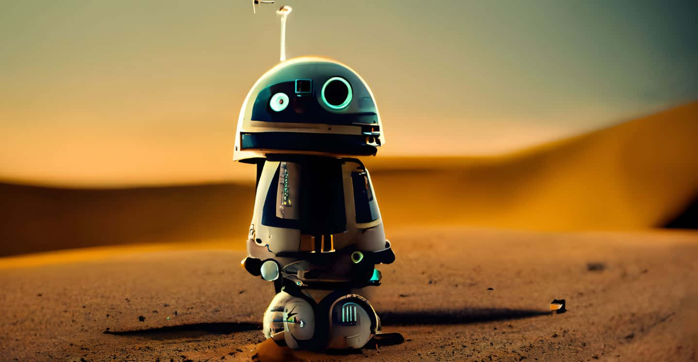 Kawaii Robot Illustration Wallpaper