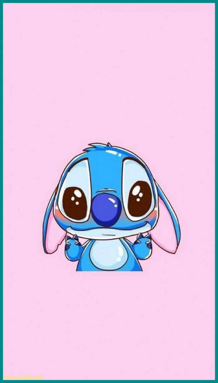 Kawaii Stitch With Pink Backdrop Wallpaper