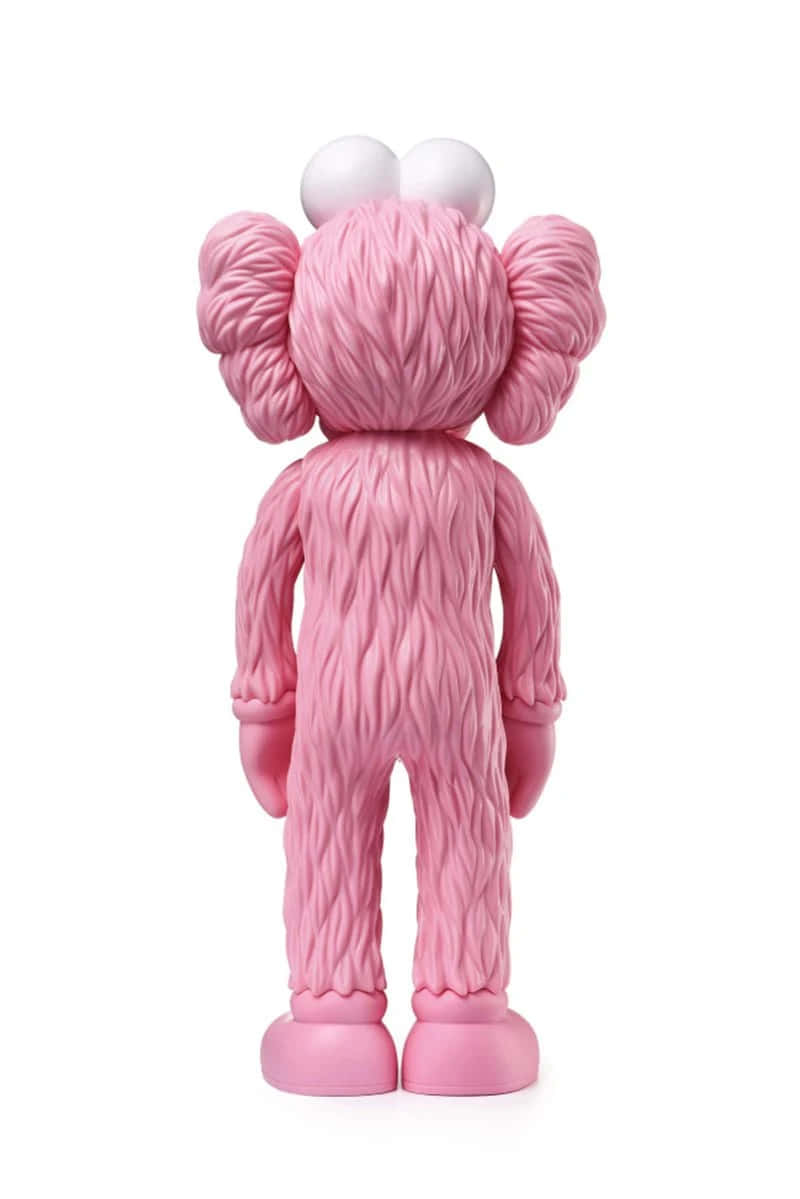 Kaws B F F Pink Figure Rear View Wallpaper