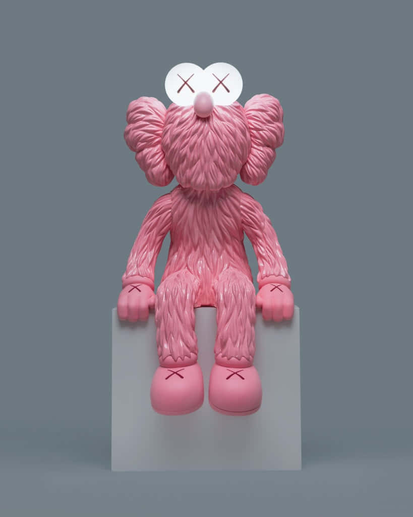 Kaws B F F Pink Figure Wallpaper