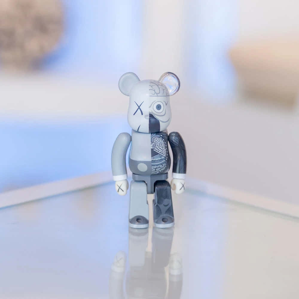 Kaws Bearbrick Figure Reflection Wallpaper