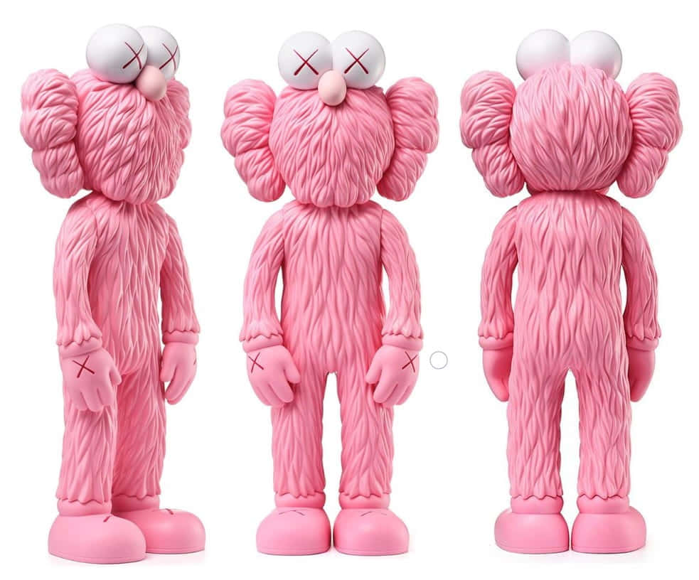 Kaws Bff Pink Artwork Illustration Wallpaper