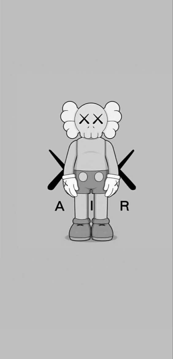 Kaws Black And White - A Minimalist Art Piece Wallpaper