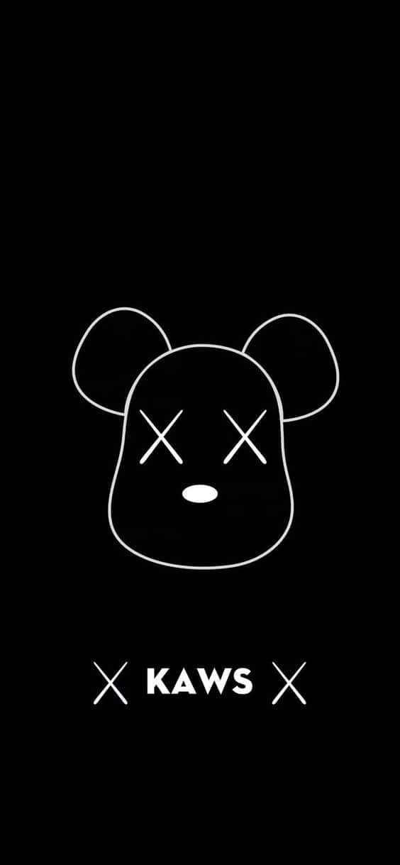 “kaws’ Black And White Creation” Wallpaper