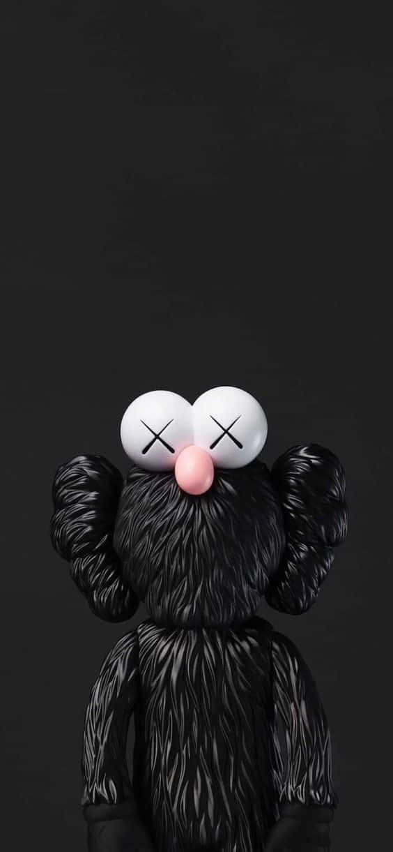 Kaws Black And White Pink Nose Wallpaper