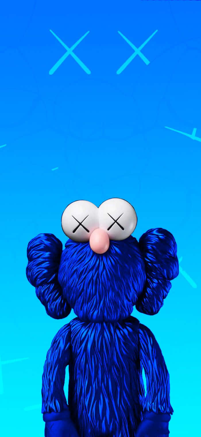 Kaws Blue Companion Against Sky Wallpaper