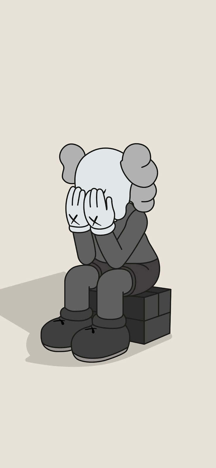 Kaws Character Contemplative Pose Wallpaper