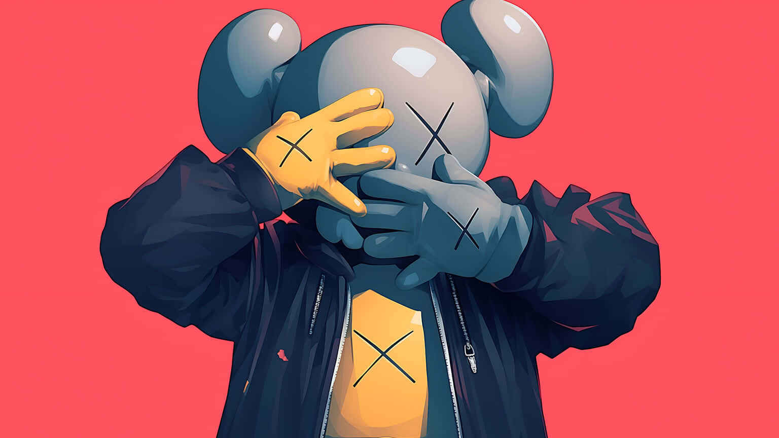 Kaws Character Covering Face Wallpaper