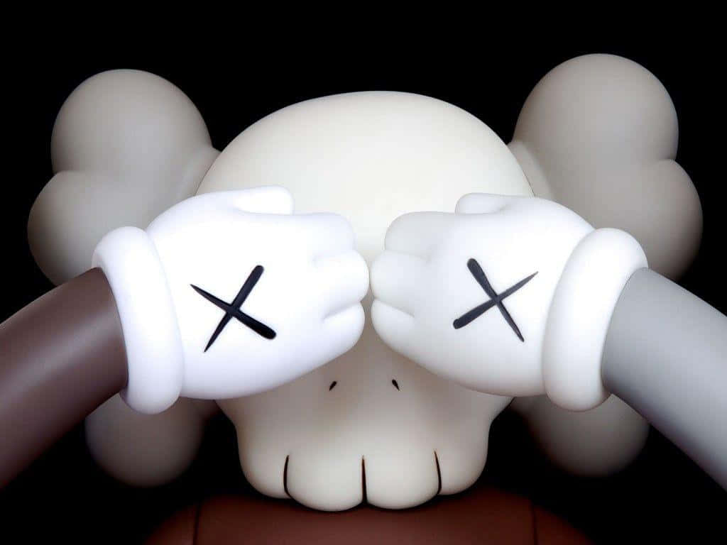 Kaws Closing Eyes Black And White Wallpaper