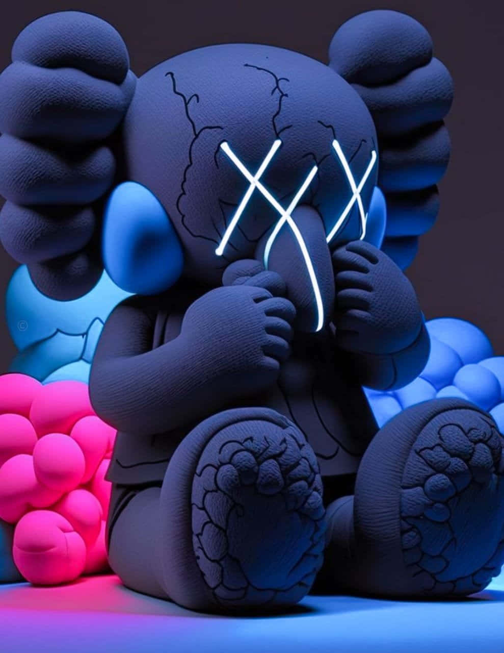 Kaws Companion Blue Glow Wallpaper