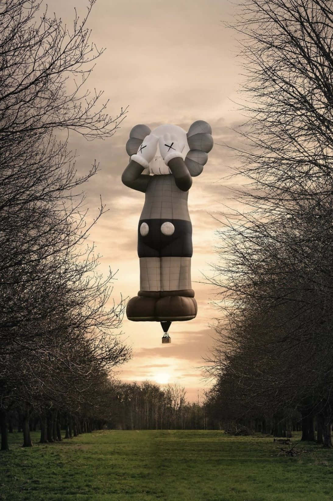 Kaws Holiday Art Exhibition In Nature Wallpaper