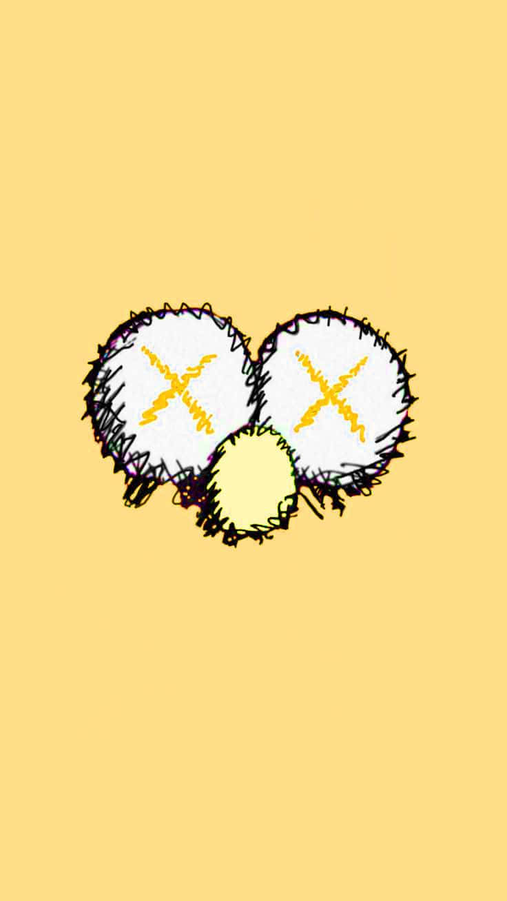 Kaws Inspired Crossed Eyes Illustration Wallpaper