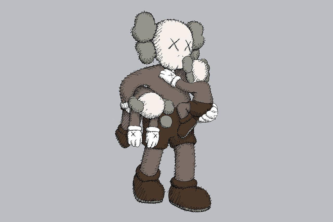 Kaws Pc Sketch Gray Artwork Wallpaper