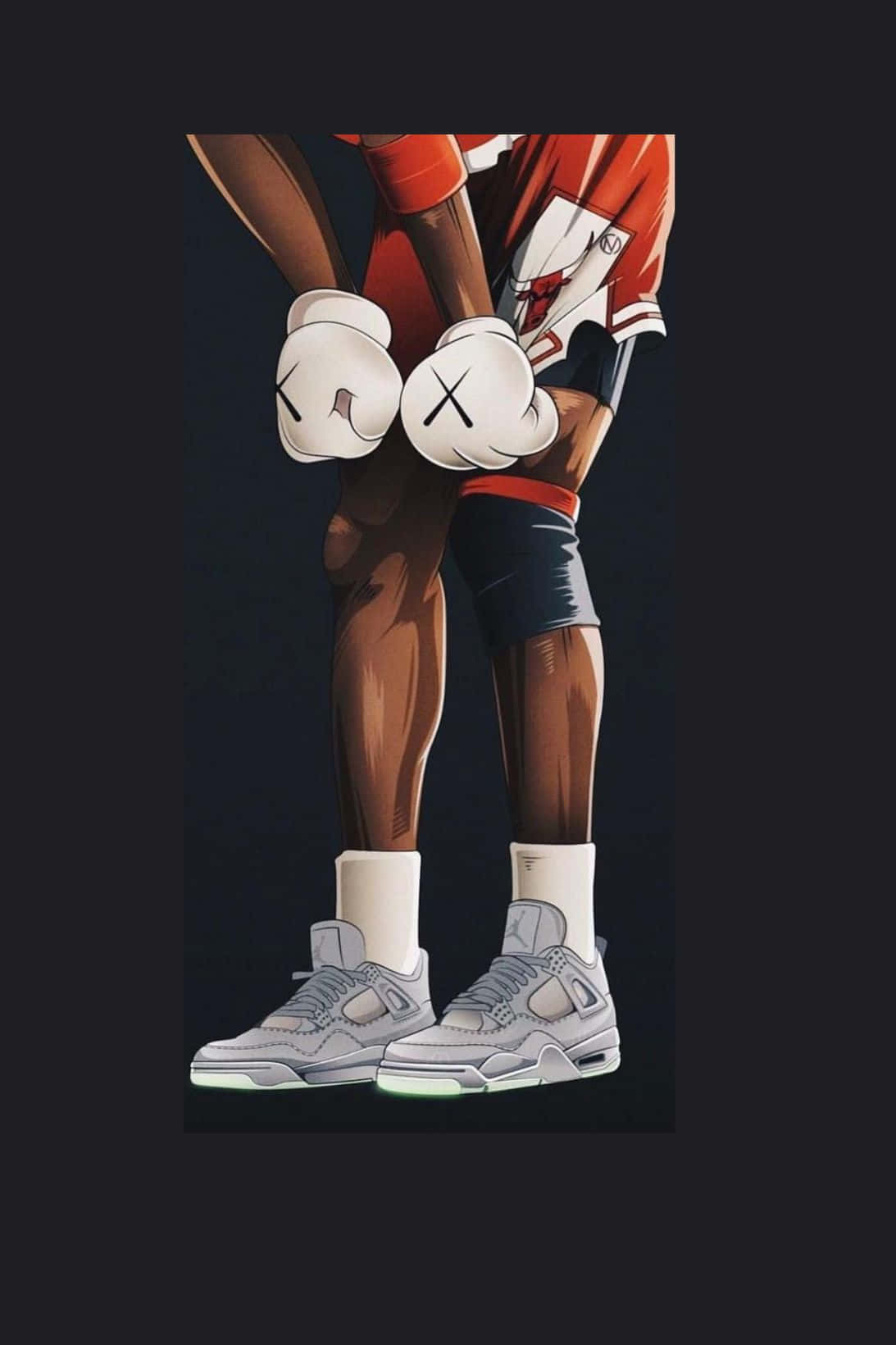 Kaws X Air Jordan Collaboration In Action Wallpaper