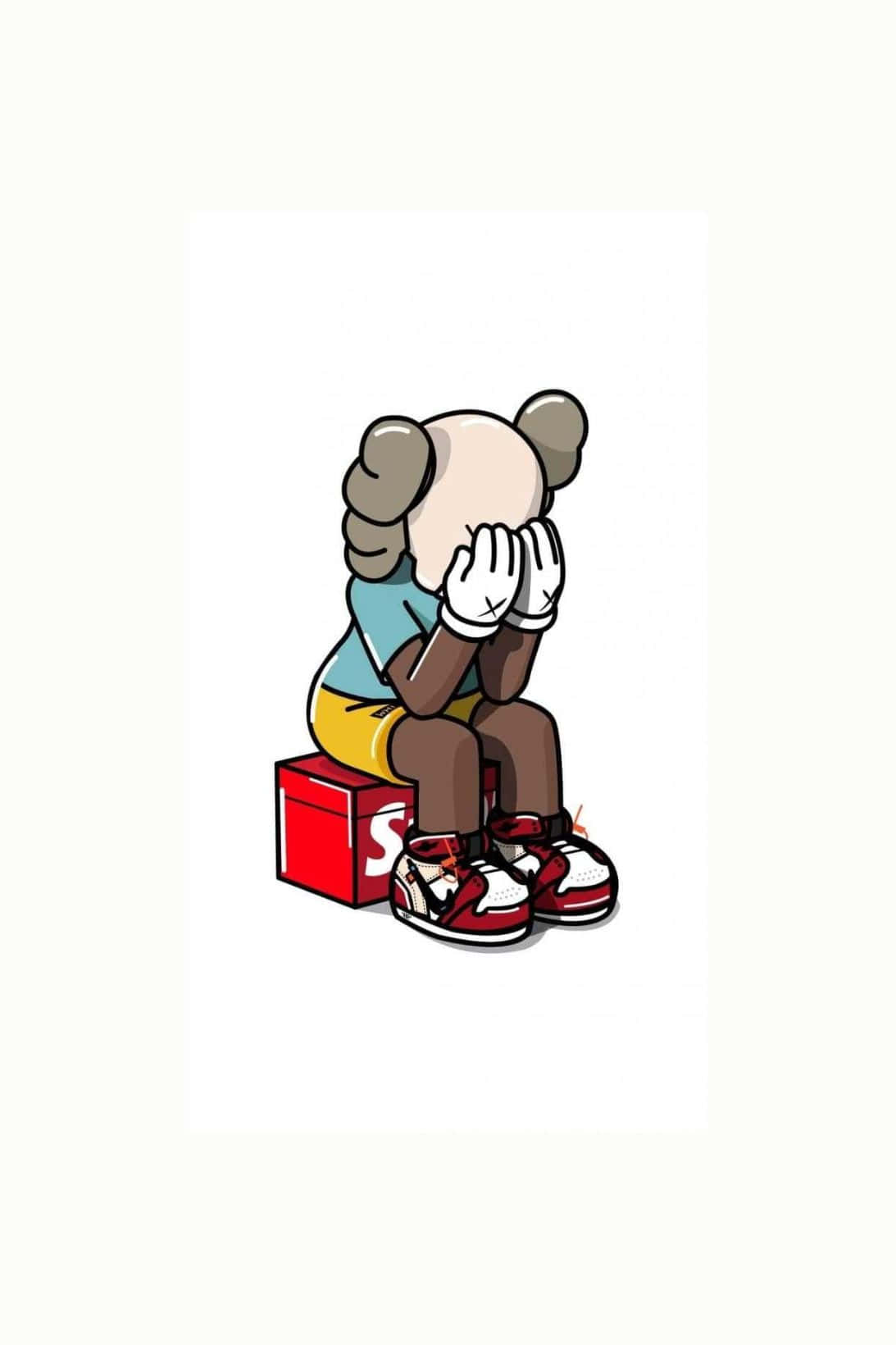 Kaws X Air Jordan Sneaker Collaboration Art Wallpaper