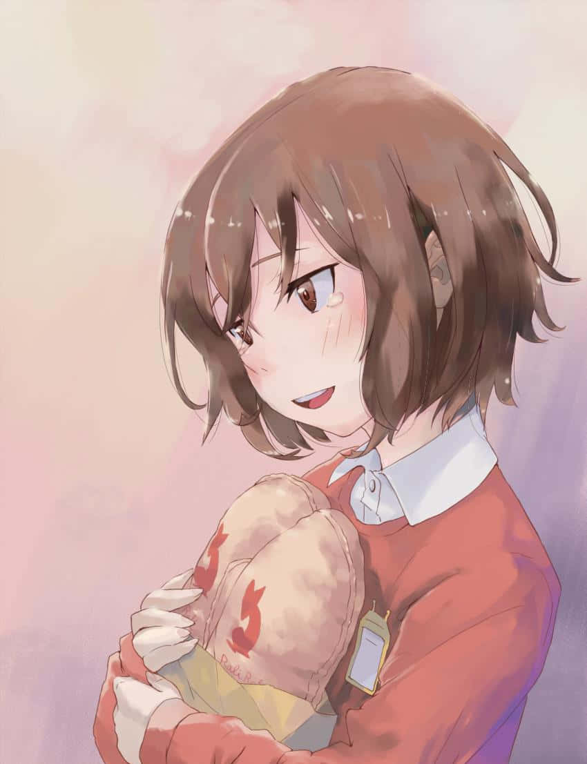 Kayo Hinazuki Holding Teddy Bear Wallpaper