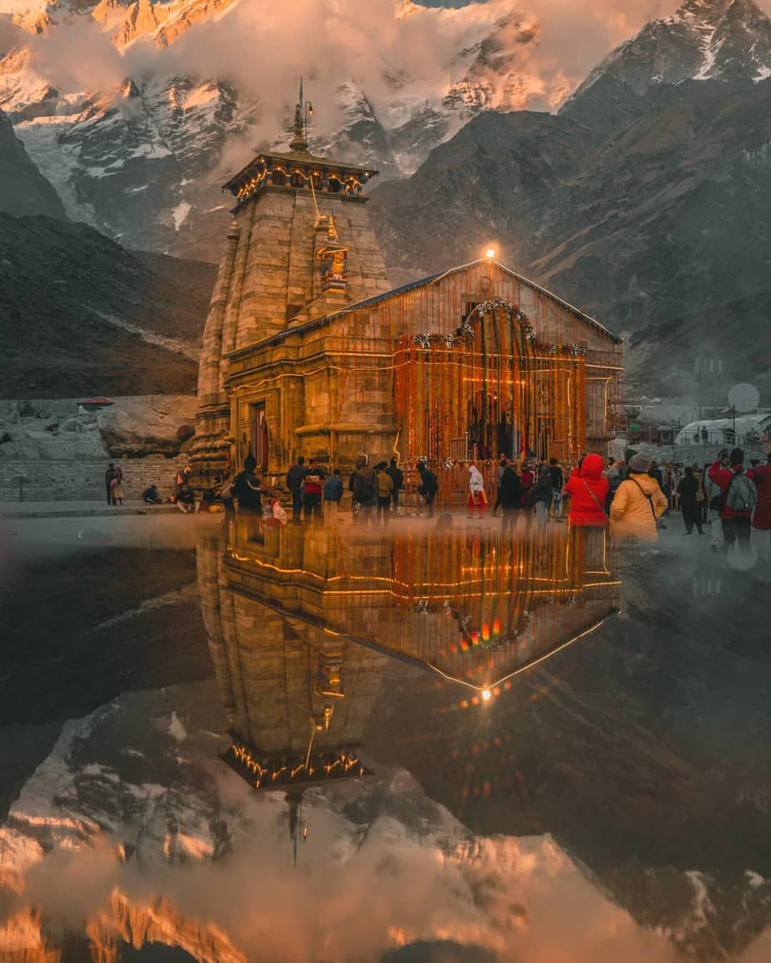 Kedarnath Temple Reflection 4k Wallpaper