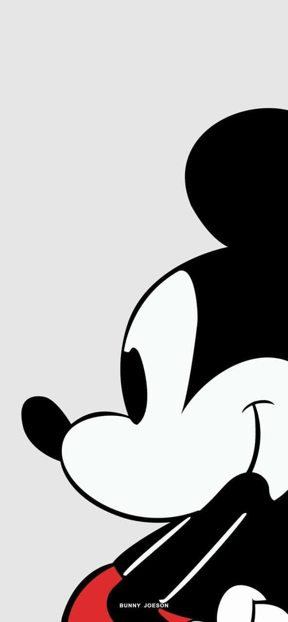 Keep Your Conversations Stylish With Black Mickey Mouse Phone Wallpaper