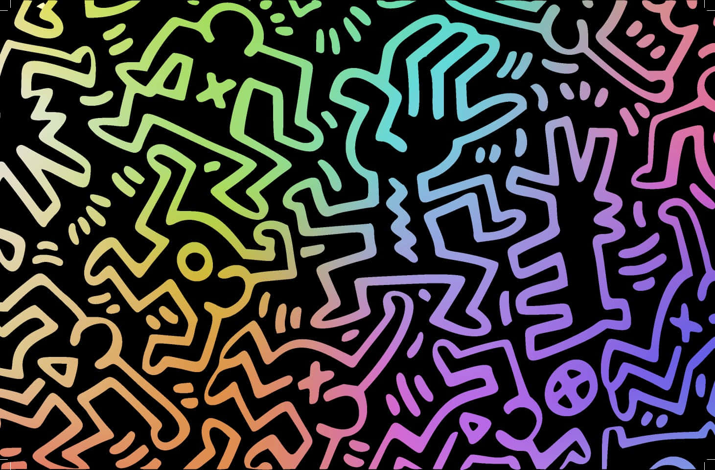 Keith Haring Inspired Abstract Art Wallpaper