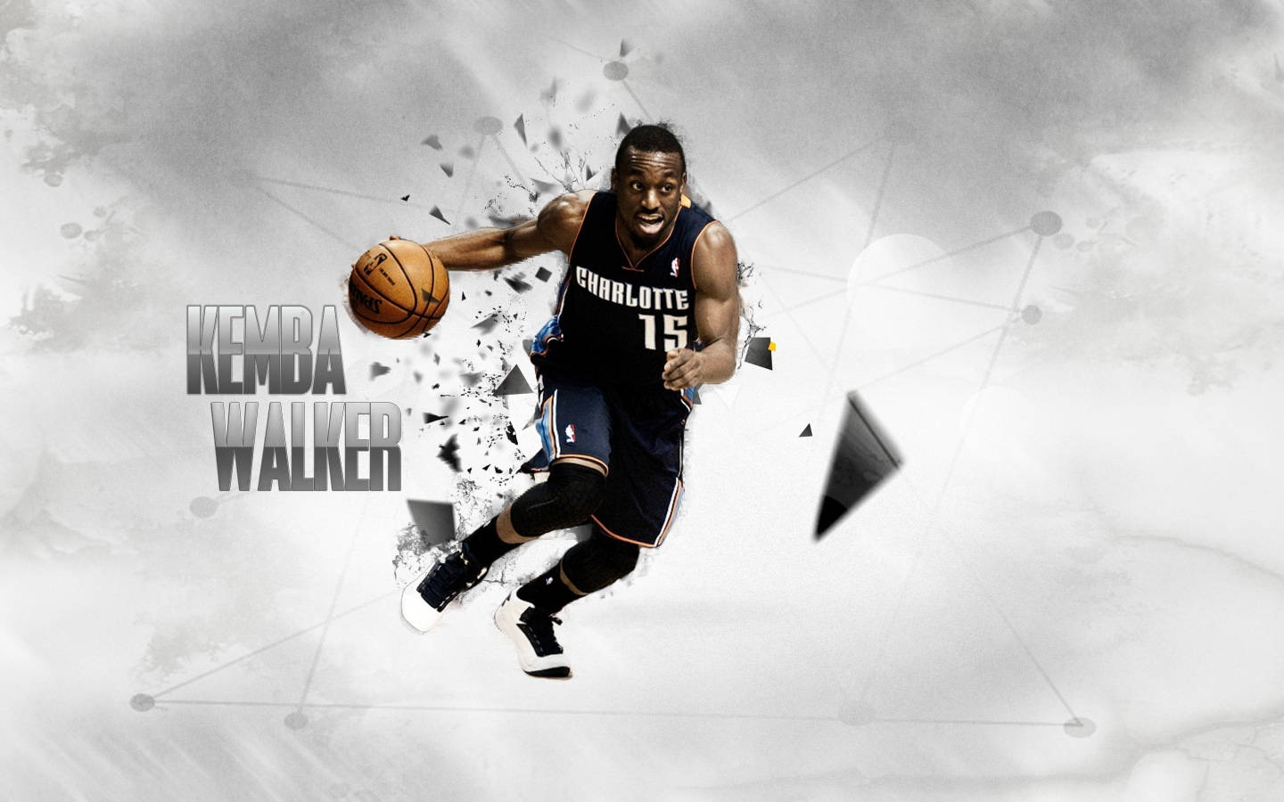 Kemba Walker Grey Geometric Artwork Wallpaper