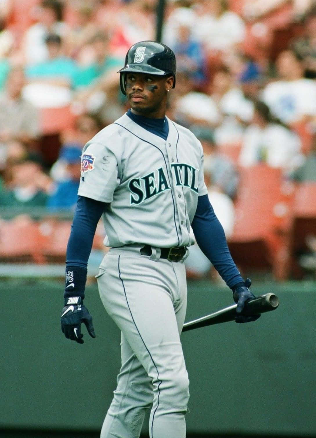 Ken Griffey With Black Baseball Bat Wallpaper