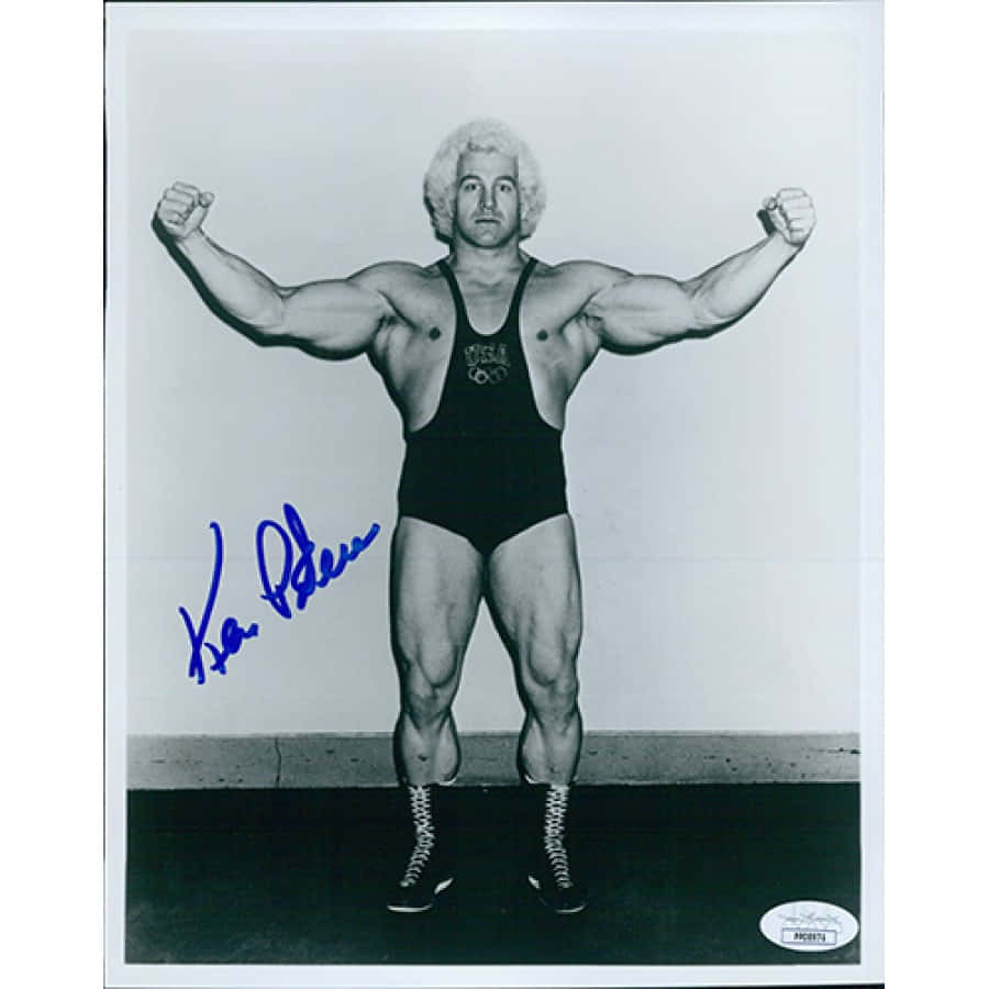 Ken Patera Autographed Vintage Grayscale Photo Wallpaper