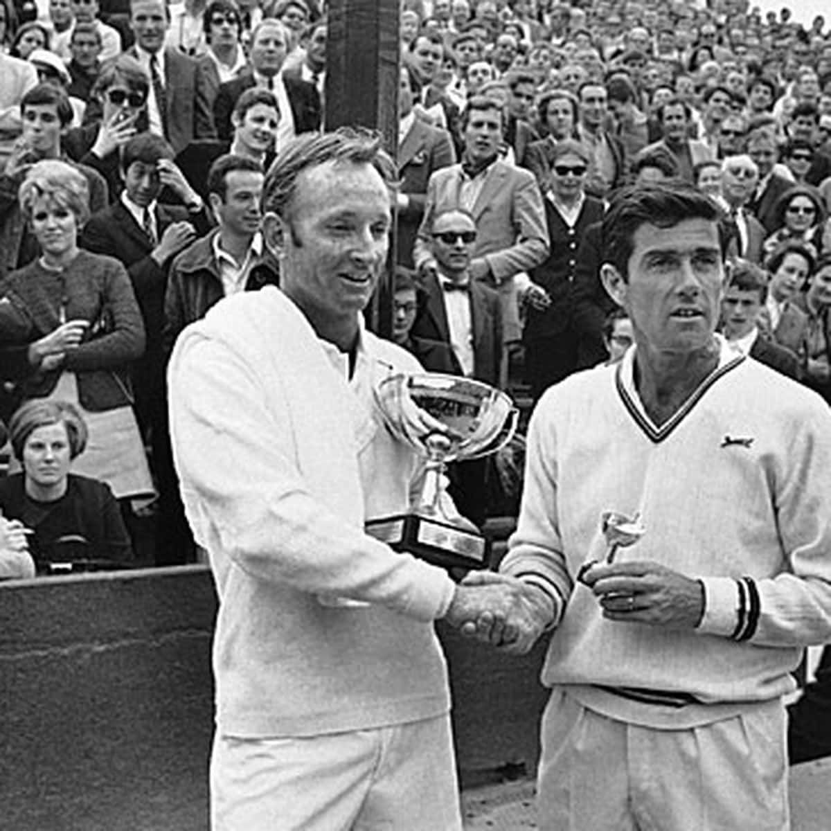 Ken Rosewall Rod Laver Tennis Handshake Photography Wallpaper