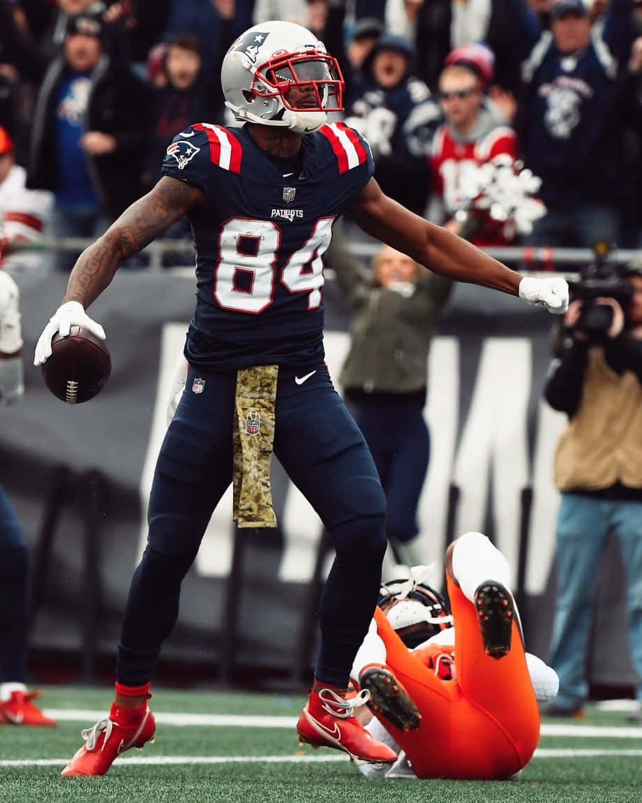 Kendrick Bourne Celebration During Football Game Wallpaper