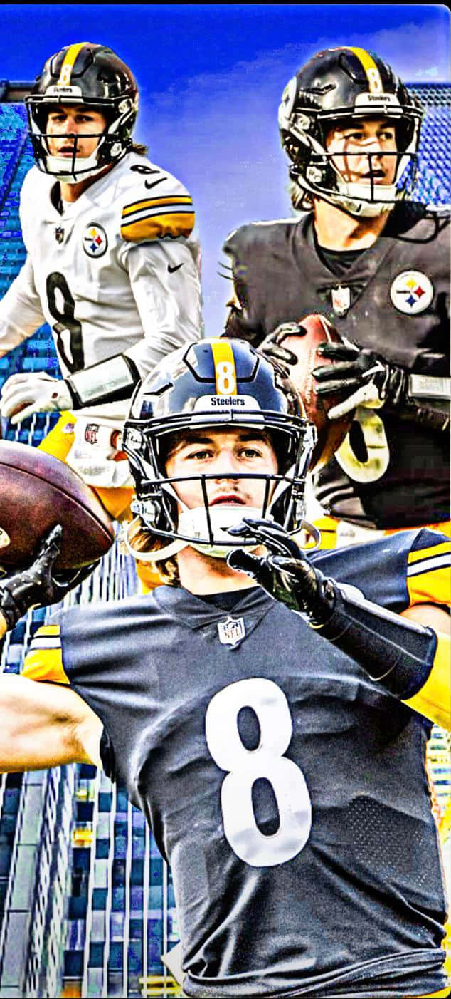 Kenny Pickett Steelers Quarterback Collage Wallpaper