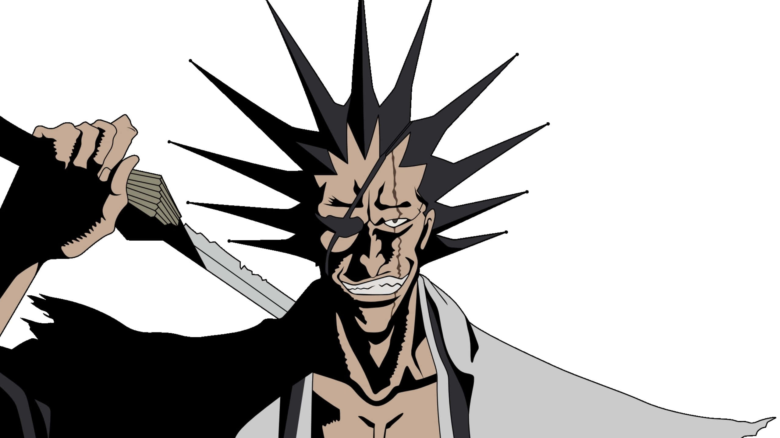 Kenpachi Zaraki Fights With Unrelenting Strength Wallpaper