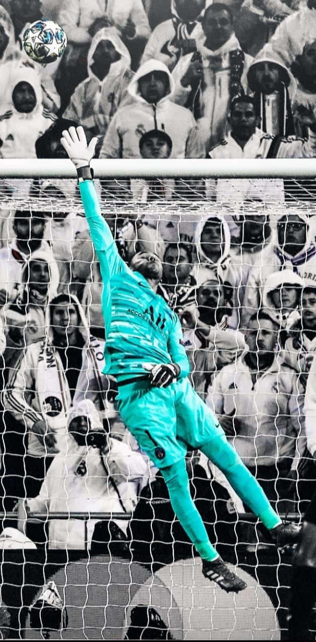 Keylor Navas In Action During A Match Wallpaper