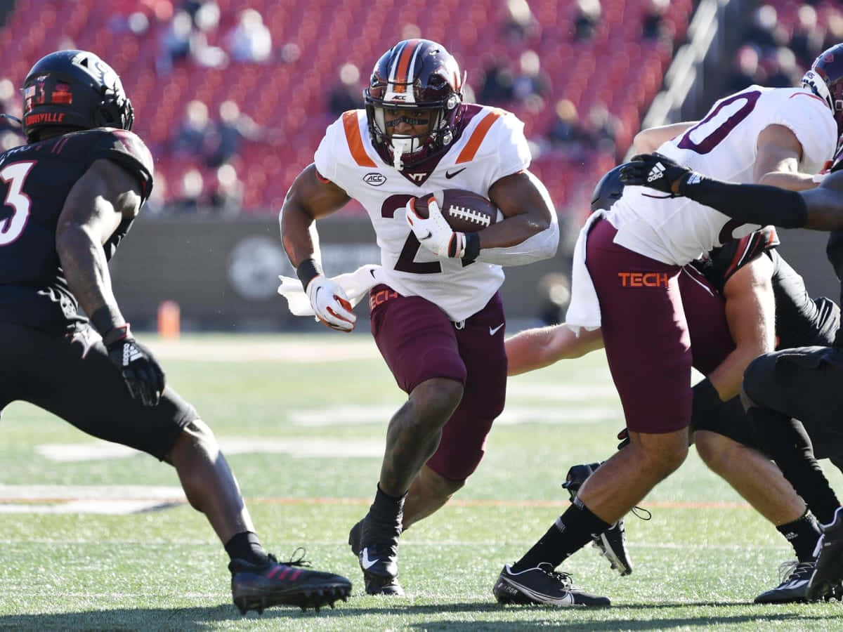 Khalil Herbert Virginia Tech Football Action Wallpaper