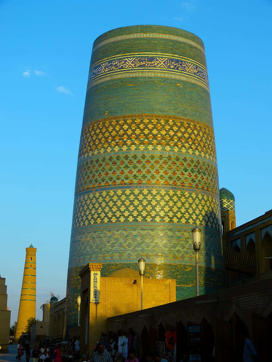 Khiva Green Tower Wallpaper