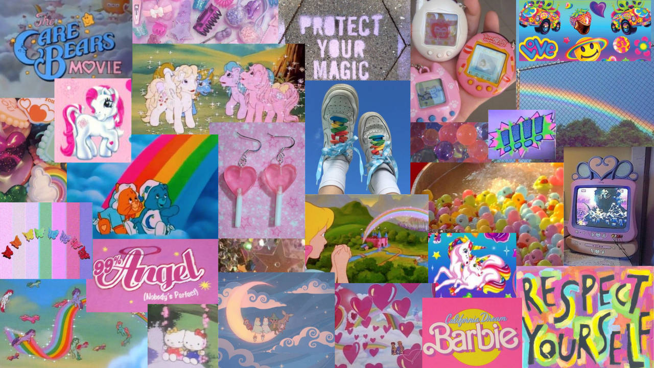 Kidcore Unicorns Collage Wallpaper