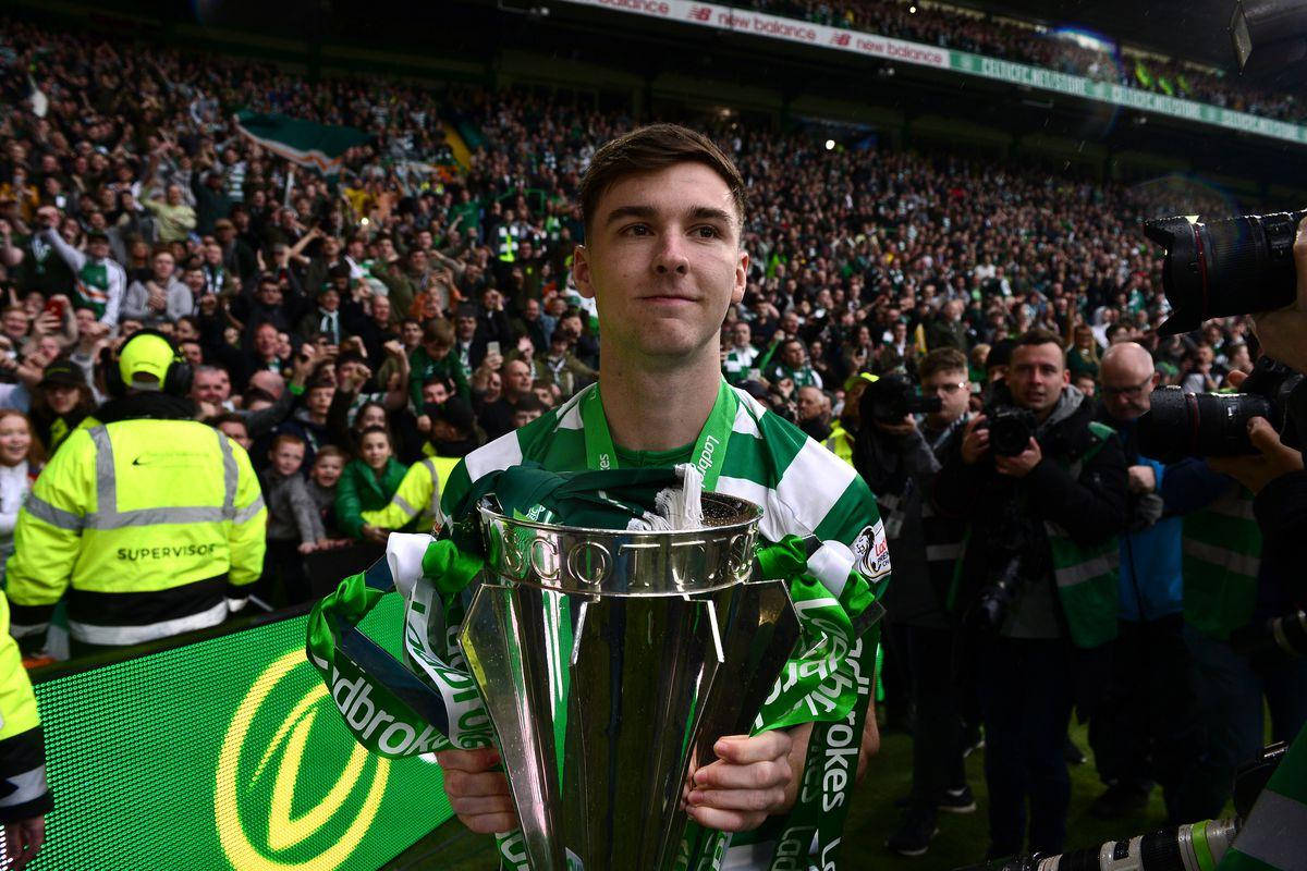 Kieran Tierney Holding A Trophy Wallpaper