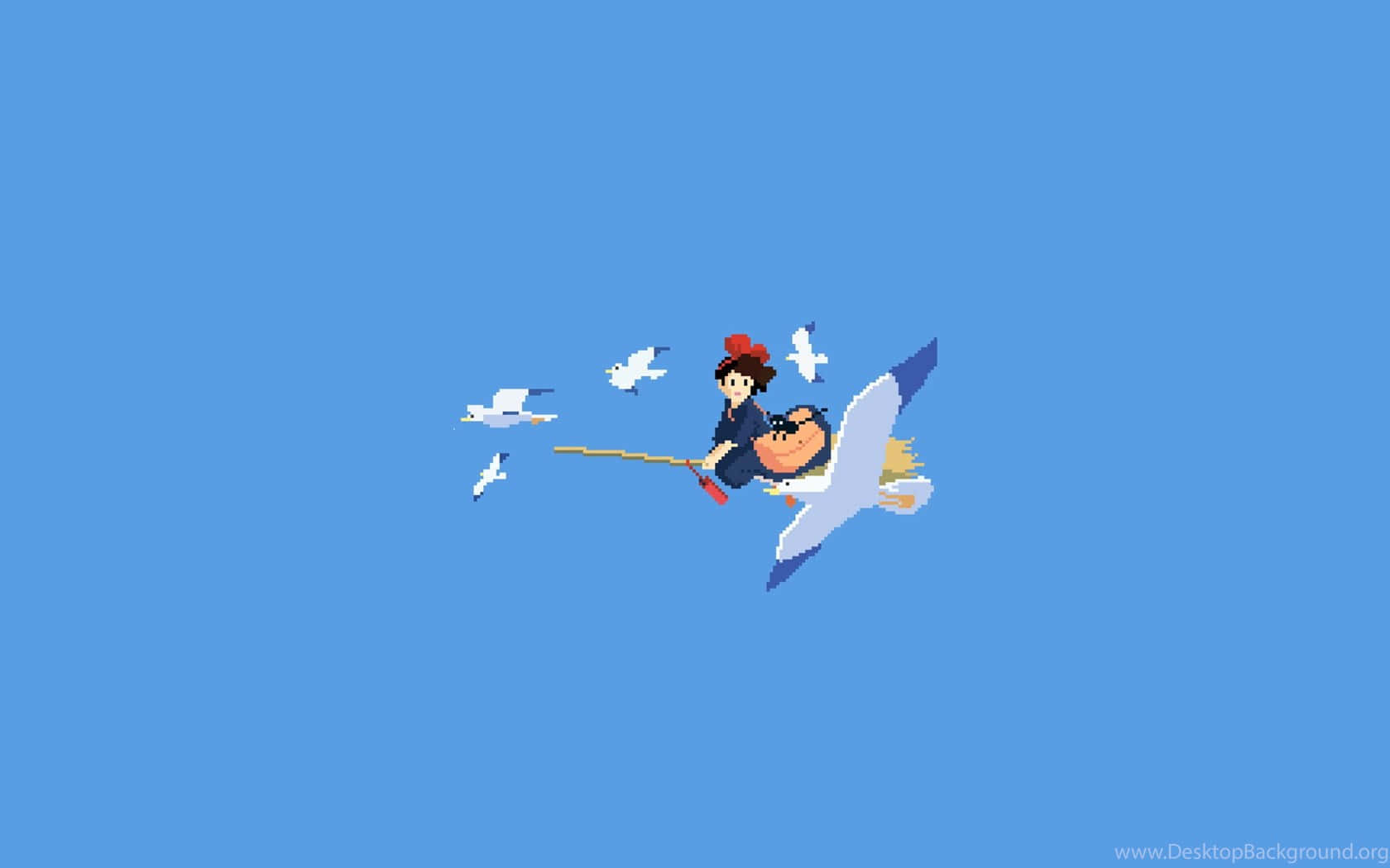 Kikis Delivery Service Pixel Art Wallpaper