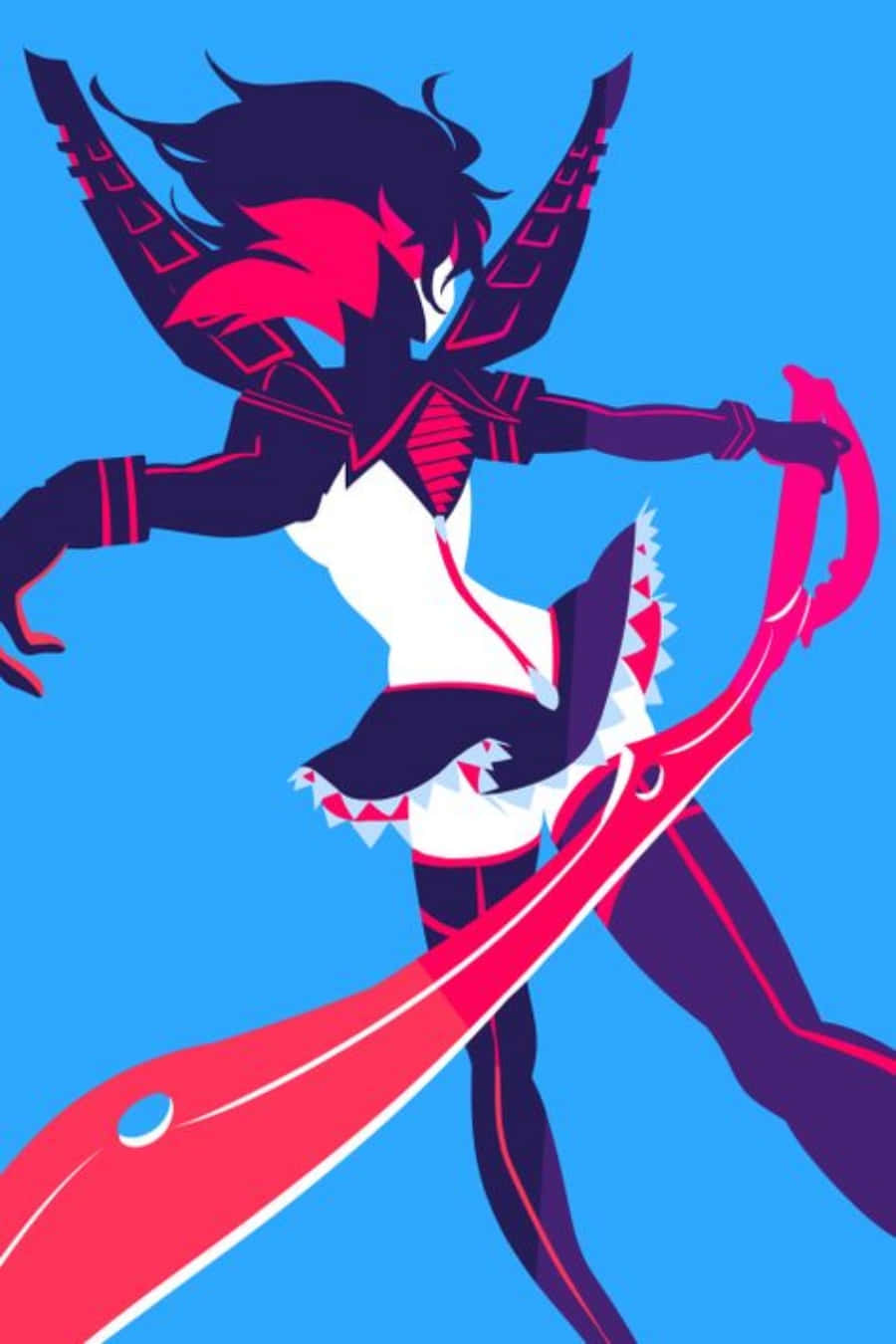 Kill La Kill's Ryuko Matoi With Her Unique Living Uniform Senketsu Wallpaper