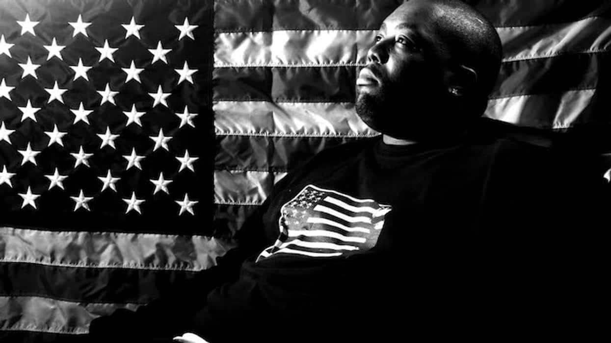 Killer Mike American Flag Portrait Wallpaper