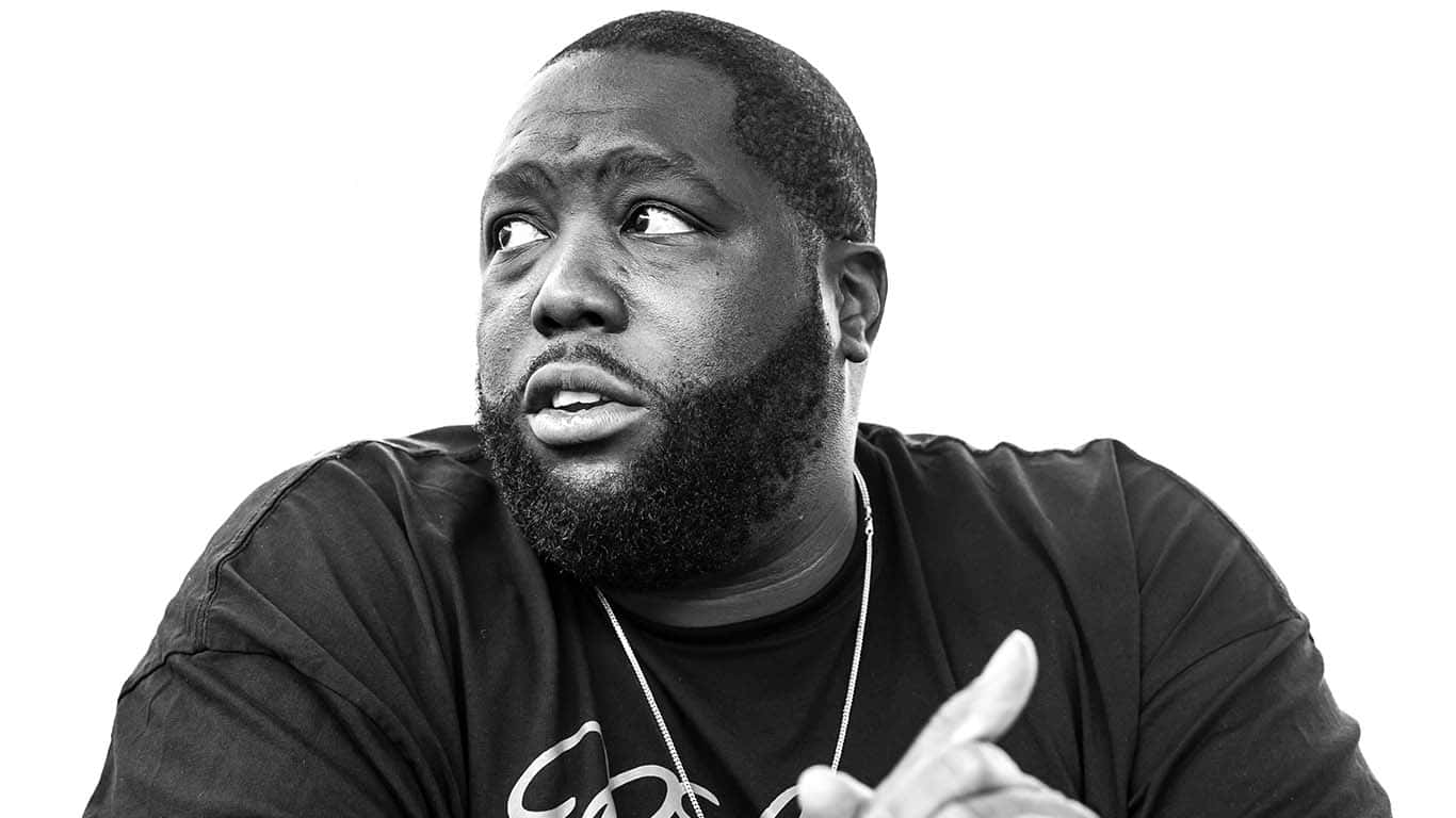 Killer Mike Blackand White Portrait Wallpaper