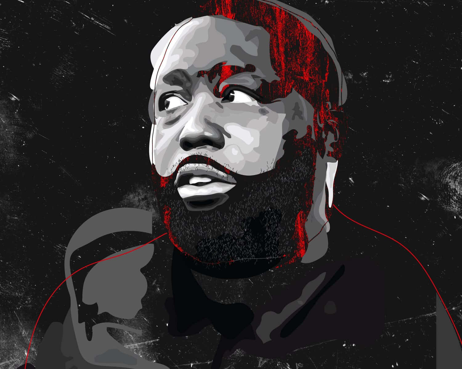 Killer Mike Red Black Artwork Wallpaper