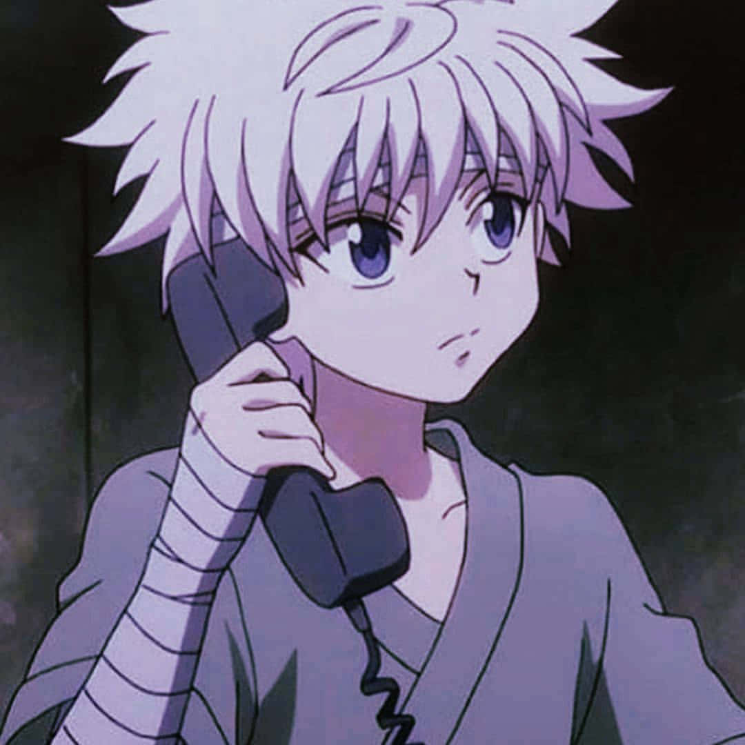 Killua On Phone Hxh Pfp Wallpaper