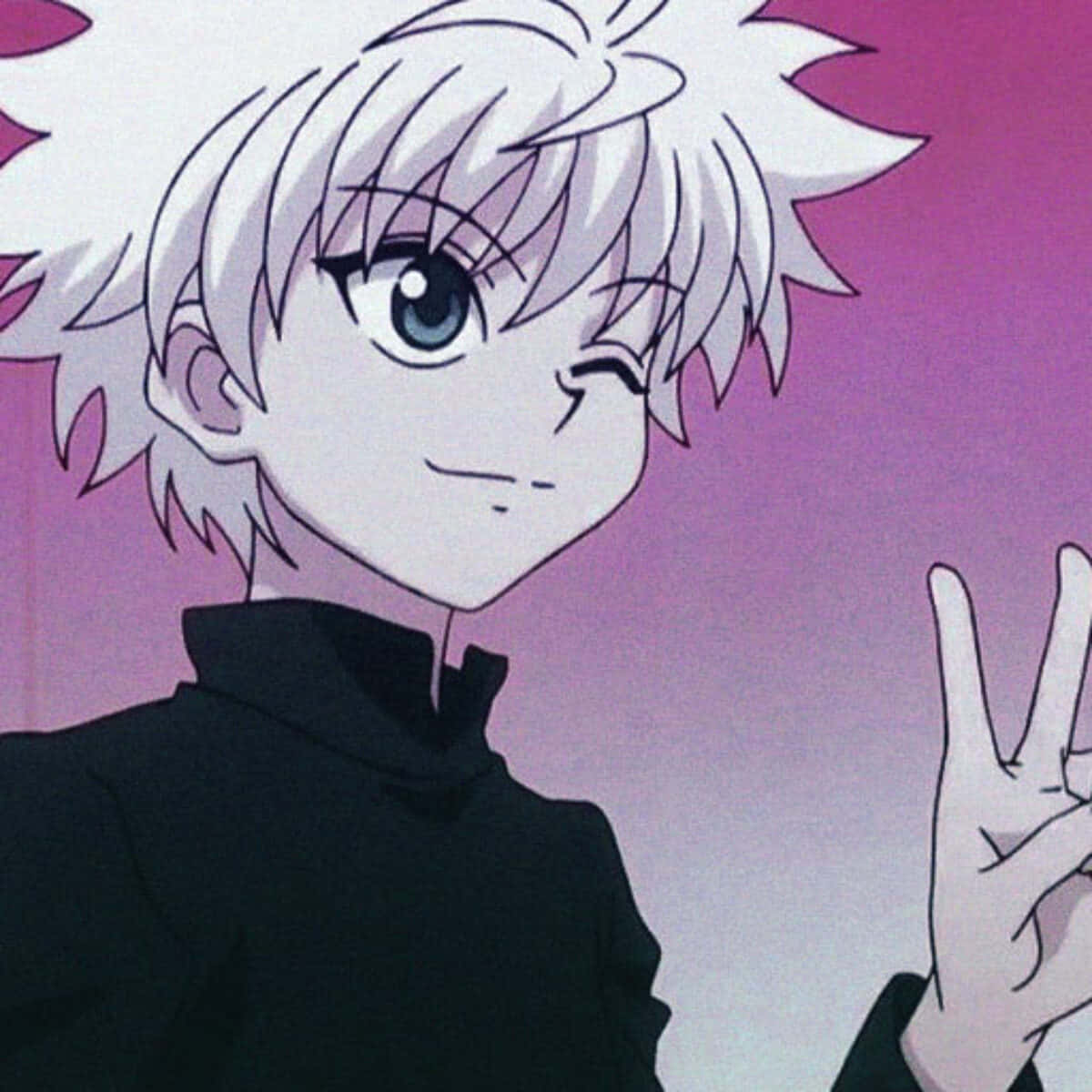 Killua With Peace Sign Hxh Pfp Wallpaper