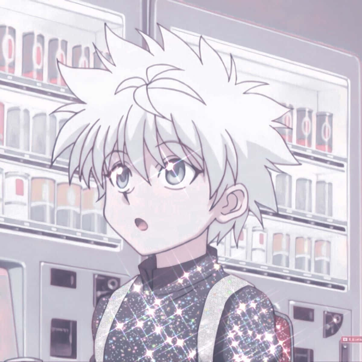 Killua With Vending Machine Hxh Pfp Wallpaper