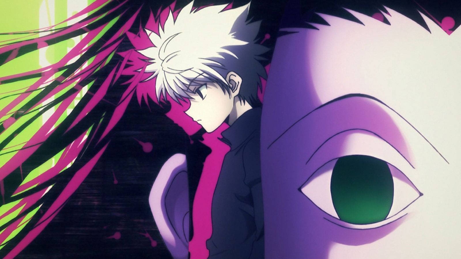 Killua Zoldyck And His Brother Illumi Embrace As They Protect Each Other In Hunter X Hunter Wallpaper