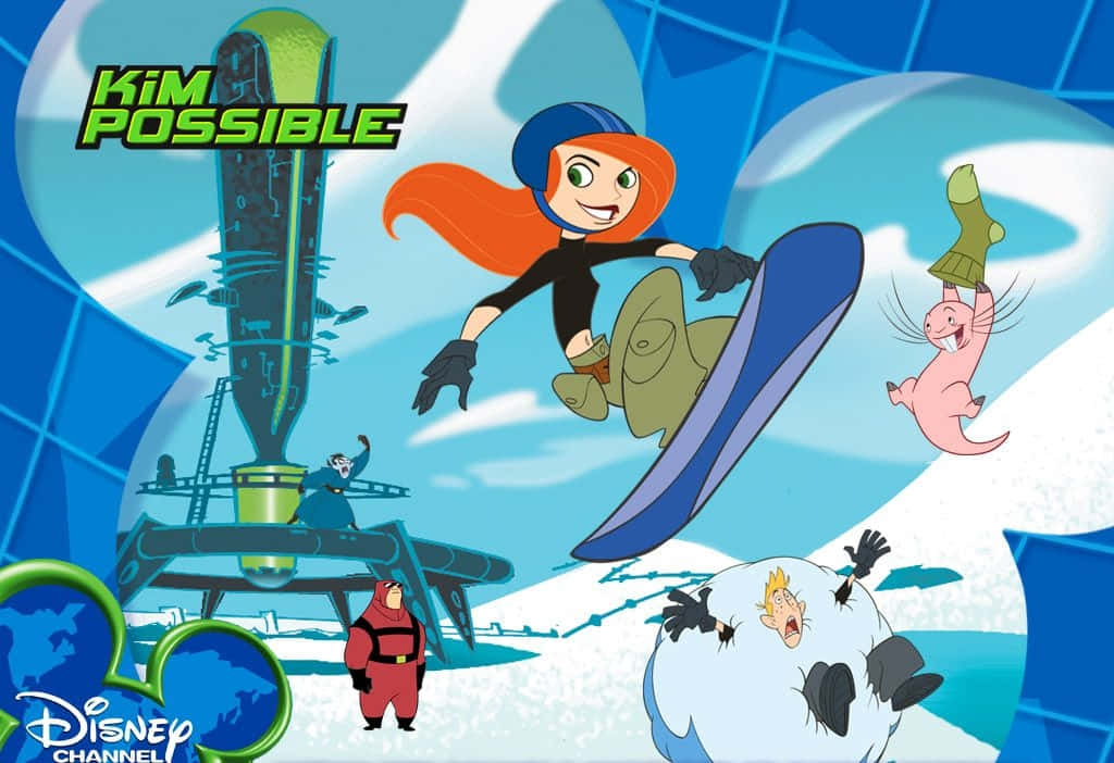 Kim Possible And Ron Stoppable In Action Wallpaper